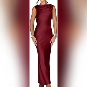 NWOT Memoriesea SleevelessJ igh Neck Tie Open Back Elegant Party Dress, S (4-6)